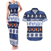 Finland Christmas Couples Matching Tank Maxi Dress and Hawaiian Shirt Suomen Tasavalta Hyvaa Joulua - Wonder Print Shop