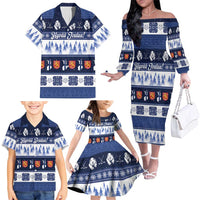 Finland Christmas Family Matching Off The Shoulder Long Sleeve Dress and Hawaiian Shirt Suomen Tasavalta Hyvaa Joulua - Wonder Print Shop