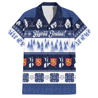 Finland Christmas Family Matching Off The Shoulder Long Sleeve Dress and Hawaiian Shirt Suomen Tasavalta Hyvaa Joulua - Wonder Print Shop