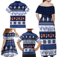 Finland Christmas Family Matching Off Shoulder Maxi Dress and Hawaiian Shirt Suomen Tasavalta Hyvaa Joulua - Wonder Print Shop