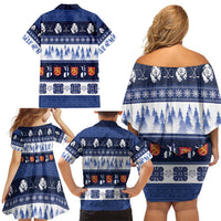 Finland Christmas Family Matching Off Shoulder Short Dress and Hawaiian Shirt Suomen Tasavalta Hyvaa Joulua - Wonder Print Shop
