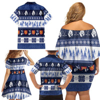 Finland Christmas Family Matching Off Shoulder Short Dress and Hawaiian Shirt Suomen Tasavalta Hyvaa Joulua - Wonder Print Shop