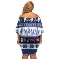 Finland Christmas Family Matching Off Shoulder Short Dress and Hawaiian Shirt Suomen Tasavalta Hyvaa Joulua - Wonder Print Shop