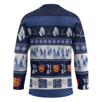 Finland Christmas Hockey Jersey Suomen Tasavalta Hyvaa Joulua - Wonder Print Shop