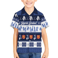 Finland Christmas Kid Hawaiian Shirt Suomen Tasavalta Hyvaa Joulua - Wonder Print Shop