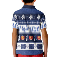 Finland Christmas Kid Polo Shirt Suomen Tasavalta Hyvaa Joulua - Wonder Print Shop