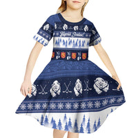 Finland Christmas Kid Short Sleeve Dress Suomen Tasavalta Hyvaa Joulua - Wonder Print Shop