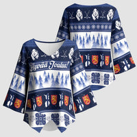 Finland Christmas Kimono Sleeve Blouse Suomen Tasavalta Hyvaa Joulua - Wonder Print Shop