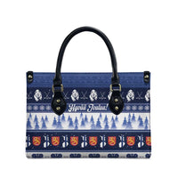 Finland Christmas Leather Bag Suomen Tasavalta Hyvaa Joulua - Wonder Print Shop