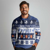 Finland Christmas Long Sleeve Polo Shirt Suomen Tasavalta Hyvaa Joulua - Wonder Print Shop