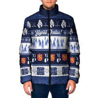 Finland Christmas Padded Jacket Suomen Tasavalta Hyvaa Joulua - Wonder Print Shop