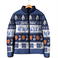Finland Christmas Padded Jacket Suomen Tasavalta Hyvaa Joulua - Wonder Print Shop