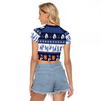 Finland Christmas Raglan Cropped T Shirt Suomen Tasavalta Hyvaa Joulua - Wonder Print Shop
