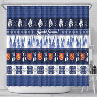 Finland Christmas Shower Curtain Suomen Tasavalta Hyvaa Joulua - Wonder Print Shop