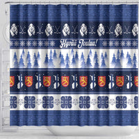 Finland Christmas Shower Curtain Suomen Tasavalta Hyvaa Joulua - Wonder Print Shop