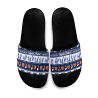 Finland Christmas Slide Sandals Suomen Tasavalta Hyvaa Joulua - Wonder Print Shop