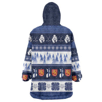 Finland Christmas Wearable Blanket Hoodie Suomen Tasavalta Hyvaa Joulua - Wonder Print Shop
