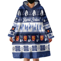 Finland Christmas Wearable Blanket Hoodie Suomen Tasavalta Hyvaa Joulua - Wonder Print Shop