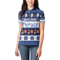 Finland Christmas Women Polo Shirt Suomen Tasavalta Hyvaa Joulua - Wonder Print Shop
