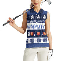 Finland Christmas Women Sleeveless Polo Shirt Suomen Tasavalta Hyvaa Joulua - Wonder Print Shop