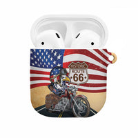 Route 66 United States AirPods Case Historic Highway USA Eagle With Motorcycle - Wonder Print Shop