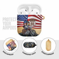 Route 66 United States AirPods Case Historic Highway USA Eagle With Motorcycle - Wonder Print Shop