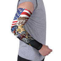 Route 66 United States Arm Sleeves Historic Highway USA Eagle With Motorcycle - Wonder Print Shop