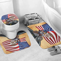 Route 66 United States Bathroom Set Historic Highway USA Eagle With Motorcycle - Wonder Print Shop