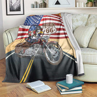 Route 66 United States Blanket Historic Highway USA Eagle With Motorcycle - Wonder Print Shop