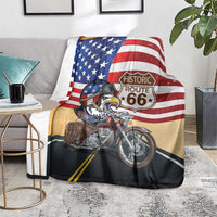 Route 66 United States Blanket Historic Highway USA Eagle With Motorcycle - Wonder Print Shop