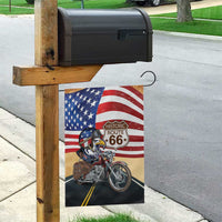 Route 66 United States Garden Flag Historic Highway USA Eagle With Motorcycle - Wonder Print Shop
