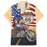 Route 66 United States Hawaiian Shirt Historic Highway USA Eagle With Motorcycle - Wonder Print Shop