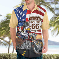 Route 66 United States Hawaiian Shirt Historic Highway USA Eagle With Motorcycle - Wonder Print Shop