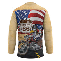 Route 66 United States Hockey Jersey Historic Highway USA Eagle With Motorcycle - Wonder Print Shop