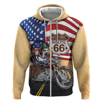 Route 66 United States Hoodie Historic Highway USA Eagle With Motorcycle - Wonder Print Shop