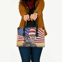 Route 66 United States Leather Bag Historic Highway USA Eagle With Motorcycle - Wonder Print Shop