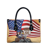 Route 66 United States Leather Bag Historic Highway USA Eagle With Motorcycle - Wonder Print Shop