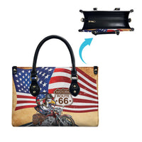 Route 66 United States Leather Bag Historic Highway USA Eagle With Motorcycle - Wonder Print Shop