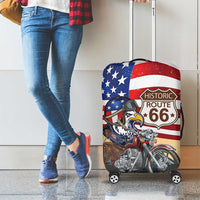 Route 66 United States Luggage Cover Historic Highway USA Eagle With Motorcycle - Wonder Print Shop