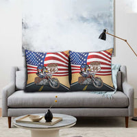 Route 66 United States Pillow Cover Historic Highway USA Eagle With Motorcycle - Wonder Print Shop