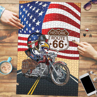 Route 66 United States Puzzle Historic Highway USA Eagle With Motorcycle - Wonder Print Shop