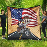 Route 66 United States Quilt Historic Highway USA Eagle With Motorcycle - Wonder Print Shop