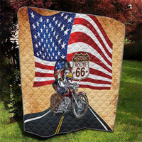 Route 66 United States Quilt Historic Highway USA Eagle With Motorcycle - Wonder Print Shop