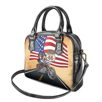 Route 66 United States Shoulder Handbag Historic Highway USA Eagle With Motorcycle - Wonder Print Shop