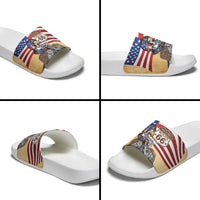 Route 66 United States Slide Sandals Historic Highway USA Eagle With Motorcycle - Wonder Print Shop