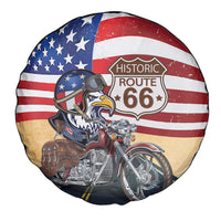 Route 66 United States Spare Tire Cover Historic Highway USA Eagle With Motorcycle - Wonder Print Shop