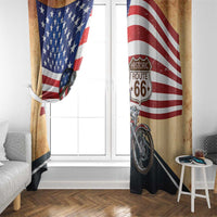 Route 66 United States Window Curtain Historic Highway USA Eagle With Motorcycle - Wonder Print Shop