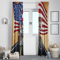 Route 66 United States Window Curtain Historic Highway USA Eagle With Motorcycle - Wonder Print Shop