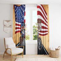 Route 66 United States Window Curtain Historic Highway USA Eagle With Motorcycle - Wonder Print Shop