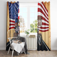 Route 66 United States Window Curtain Historic Highway USA Eagle With Motorcycle - Wonder Print Shop